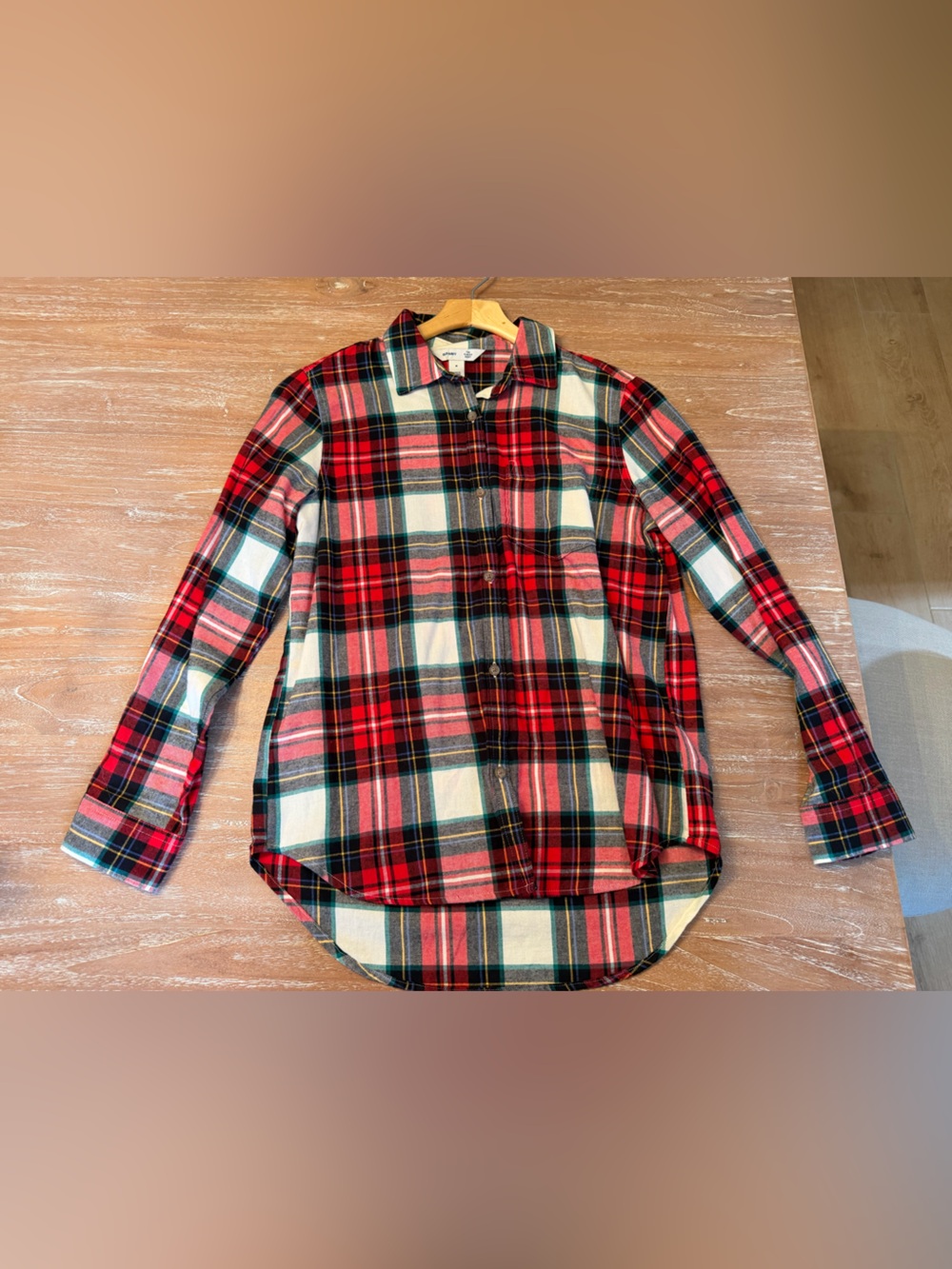 Old Navy Red and Black Plaid Button Shirt